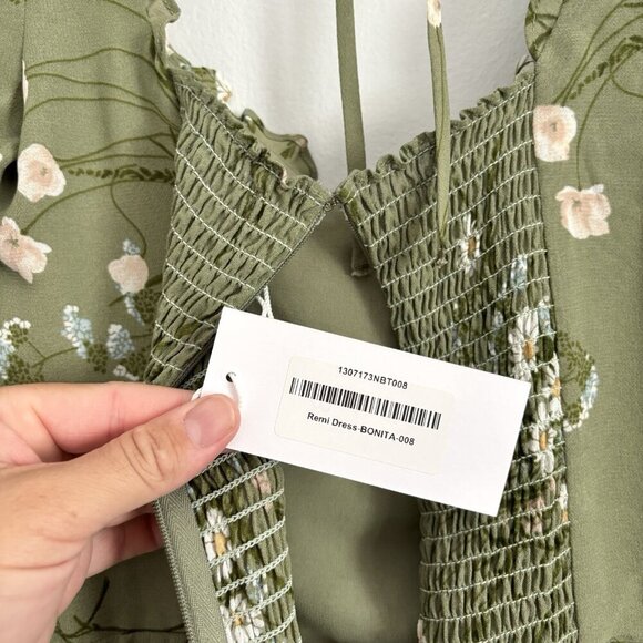 NEW Reformation Remi Mini Dress Green Floral Bonita Women’s Size 8 - Picture 11 of 11